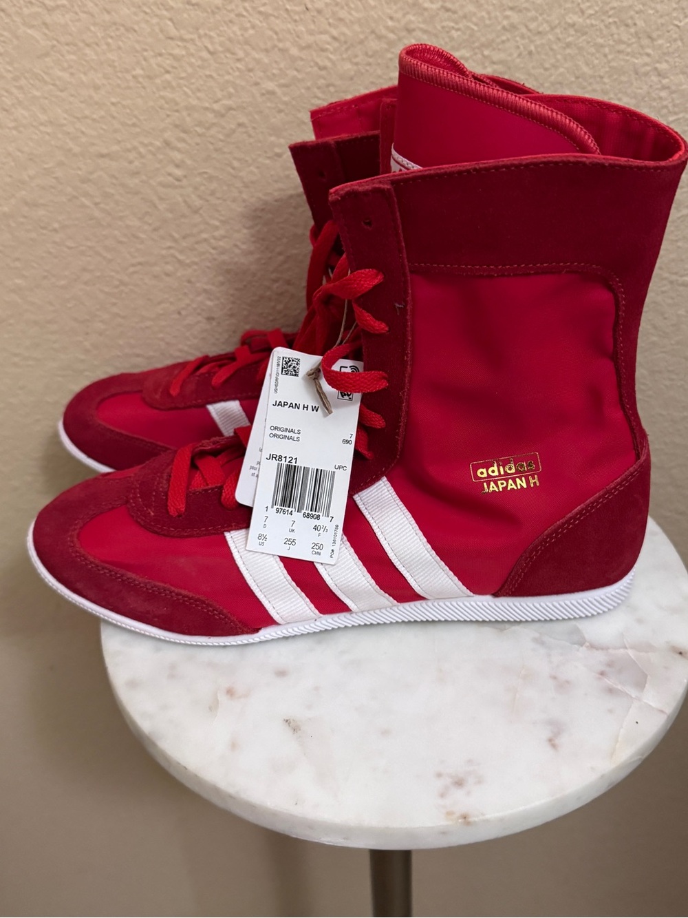 Women Adidas Originals Japan H Red White Suede boot sneakers blokecore Sz 8.5 - Picture 6 of 8